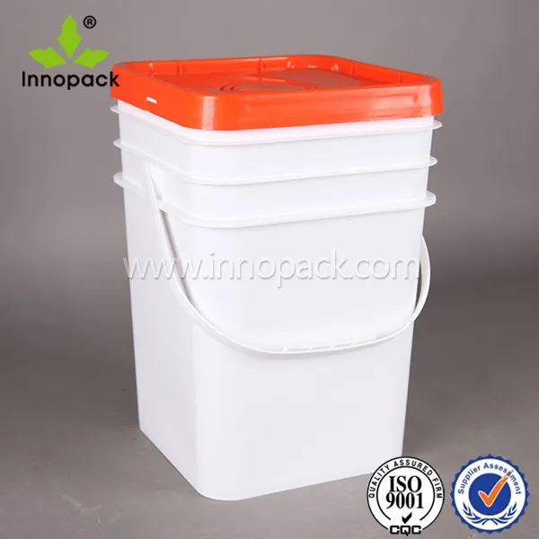 20l Yellow Round Plastic Rectangular Buckets With Custom Color Lid For