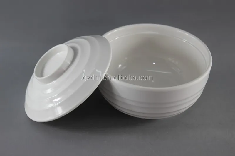6inch Melamine Suop bowl , White Suop bowl With lid