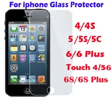 Top Tempered Glass Screen Protector Guard for iphone 4/4S 5/S/C 6/6 Plus 4.7 and 5.5inch Display Protective Film Cover
