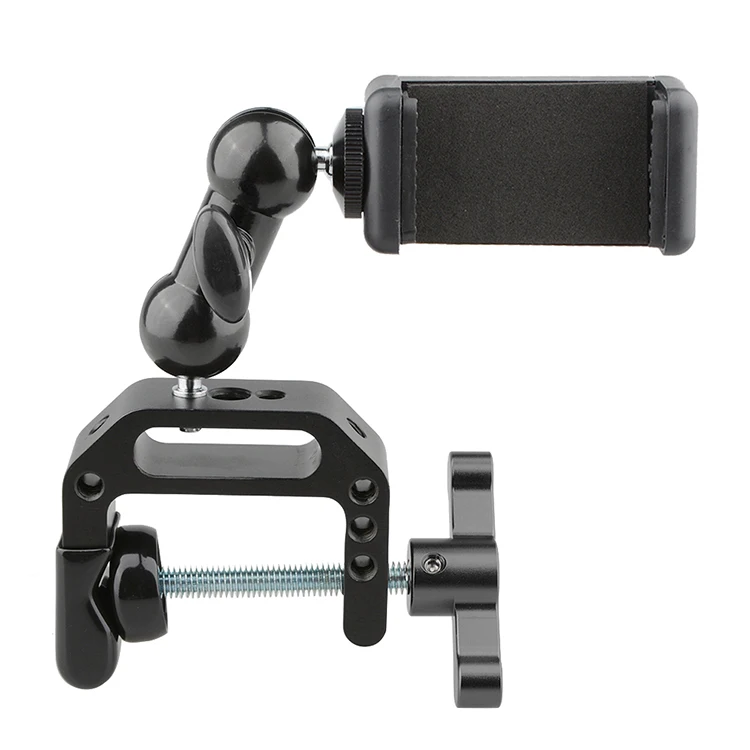 Camvate New C-clamp Bracket With Ball Head Mount Cell Phone Clip (black ...