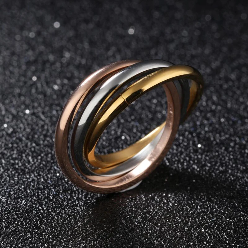 Tricyclic Ring In 3 Color Rose Gold&18k Gold&silver High Quality Plated ...