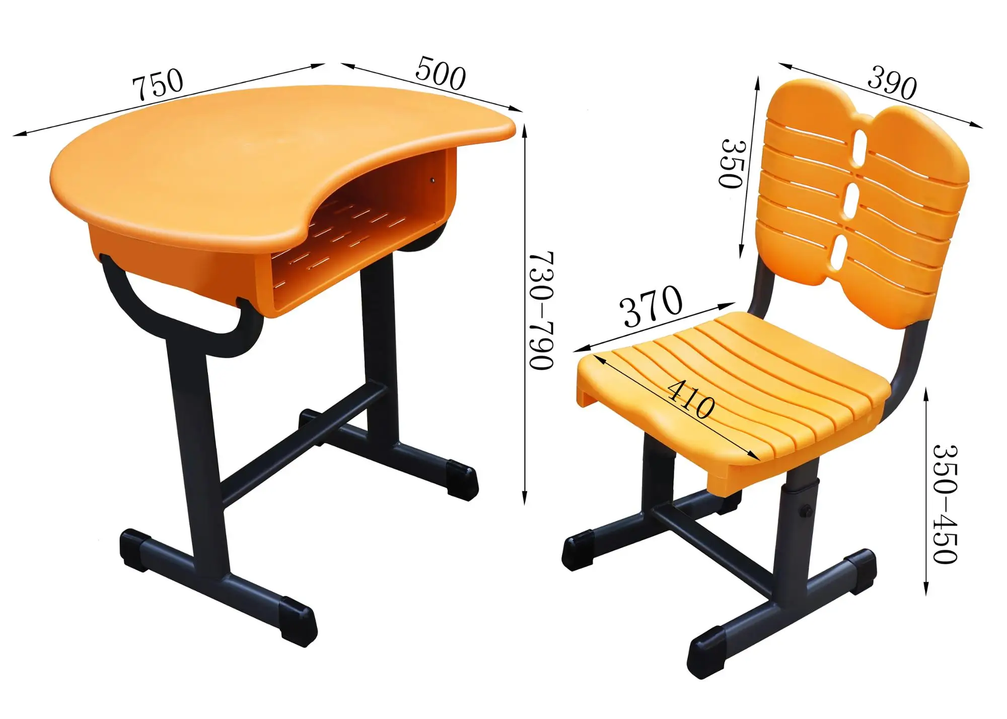 Modern Adjustable Plastic Abs School Desk And Chair Kids Set School ...