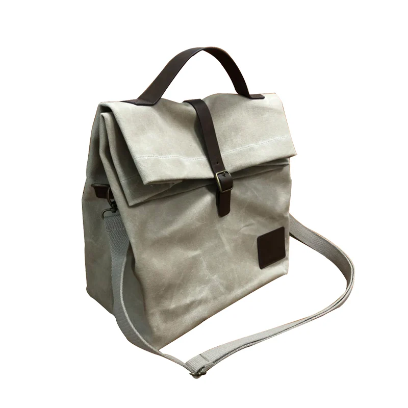 Waterproof Waxed Canvas Reusable Cooler Boxthermal Insulated Lunch Bag