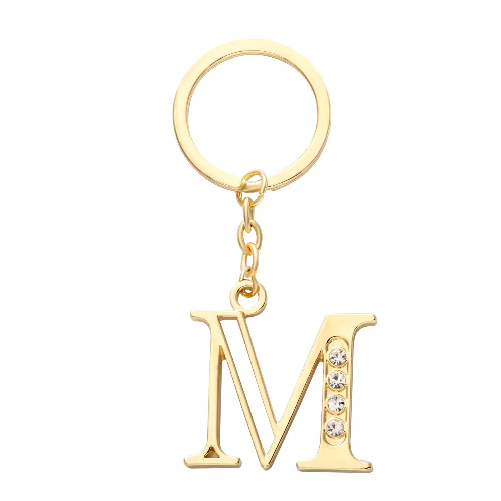 gold initial keyring