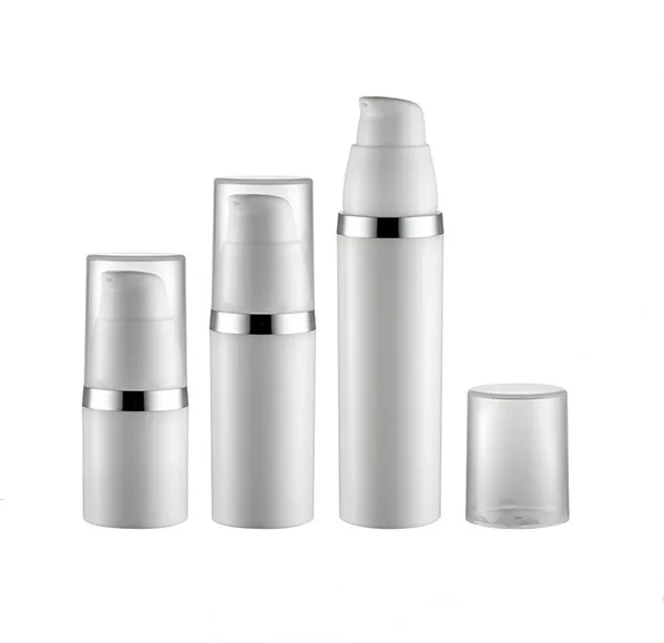 Aluminum 15ml 30ml 50ml silver cosmetic round airless bottle