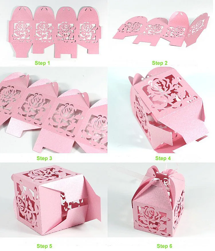 me<em></em>tallic paper leaves laser cut indian wedding return gift box small