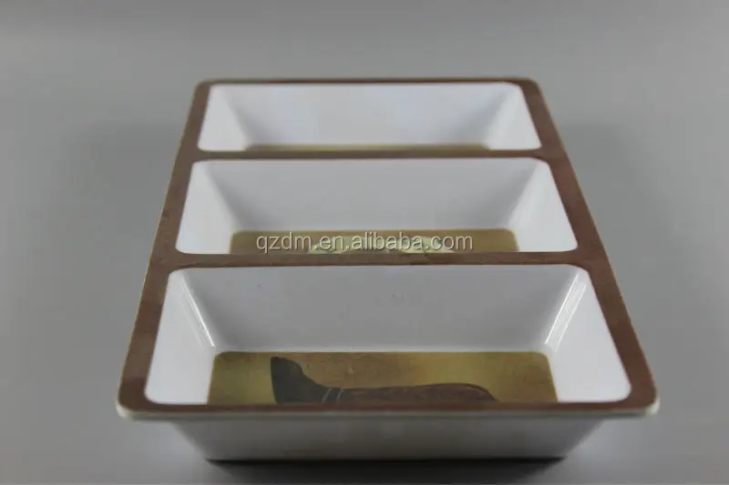 Melamine 3 Section Snack Tray