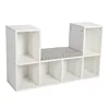 Small Melamine wood bookcase for wall corner with seat