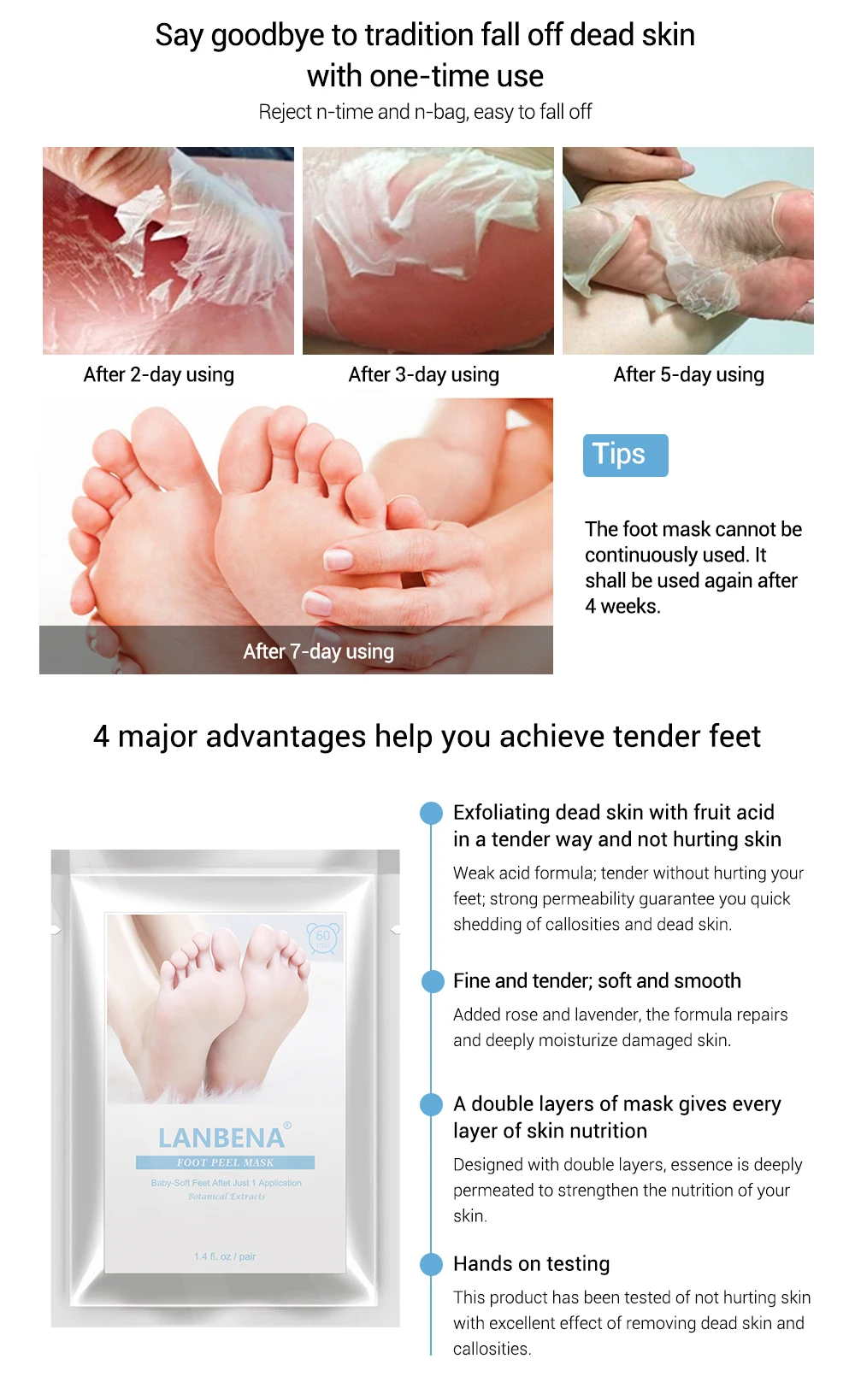 Lanbena Foot Exfoliating Peeling Mask Foot Spa Buy Foot Care Mask