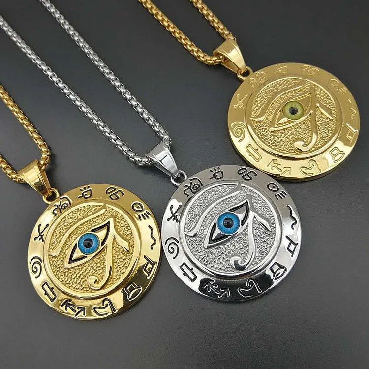 Hot Selling Ancient Egyptian Eagle Eye Necklace Stainless Steel Pendant ...