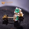 latest design fashion customized pearl 925 sterling silver gemstones fine jewelry earrings