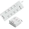 2.1A USB double electrical socket 2gang usa 8-Outlet, 2-USB Surge Protector (White) USA Power Socket