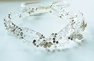 Silver Gold Wire Tiara Clip, Crystal Hair Wreath, Wire Bridal Clip, Twisted Wire Tiara, Crystal Crown, Crystal Bridal Tiara