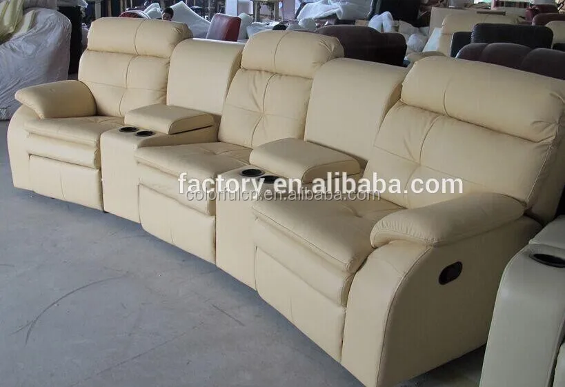 3 Seats Italy Import Genuine Leather Movie Sofa Movie Theater Recliner