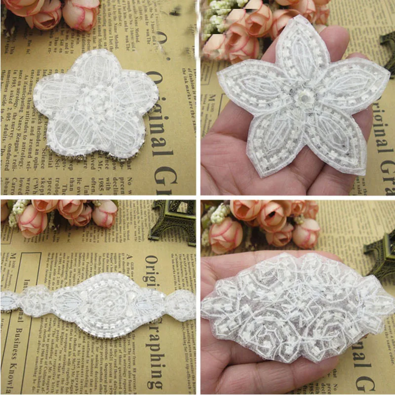 Alibaba For Wedding Dresses Bridal Applique Trim With Rhinestone Silver