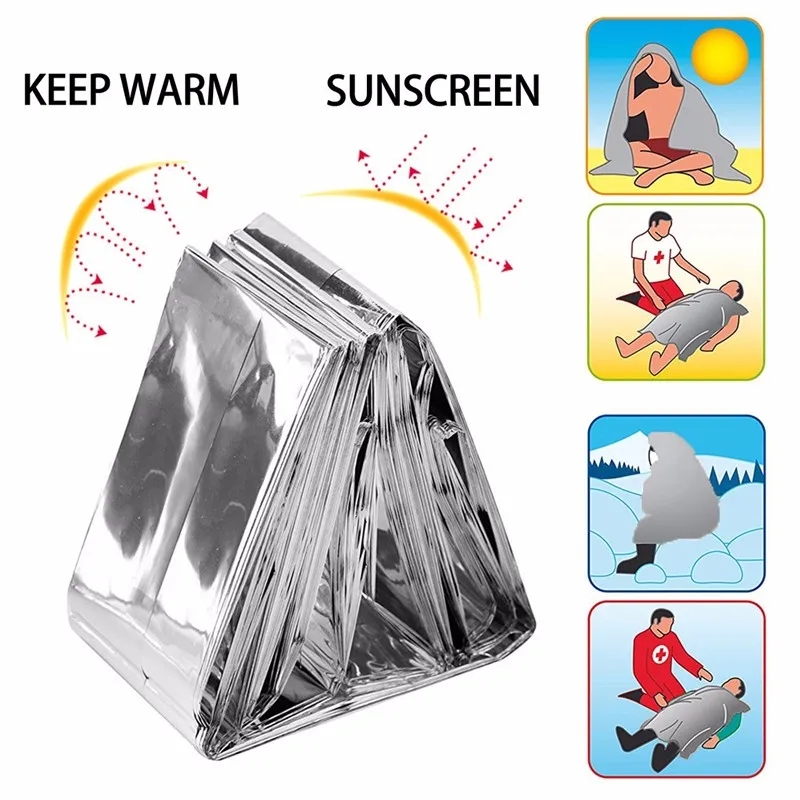 Disposable First Aid Rescue Thermal Emergency Blanket Marathon Foil