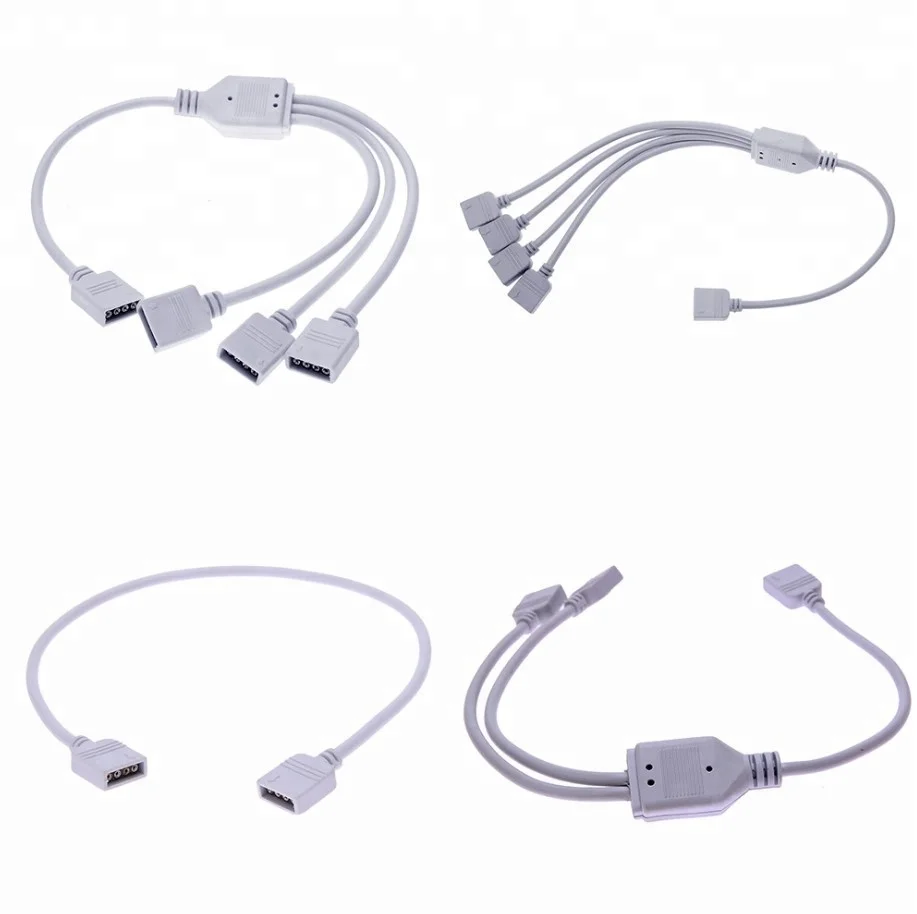 2 in 1 RGB LED strips extension cable with 4 pin connector for Led RGB Tape Lights Led Strip Light Connector splitter