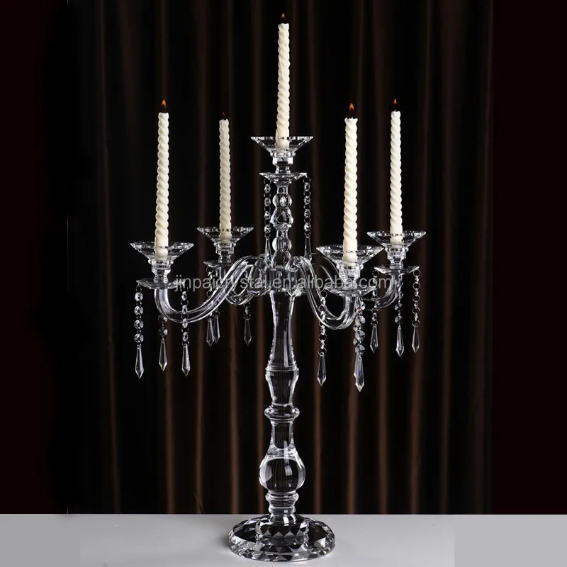 Vintage Crystal Glass Candle Holders For Wedding Table Centerpiece