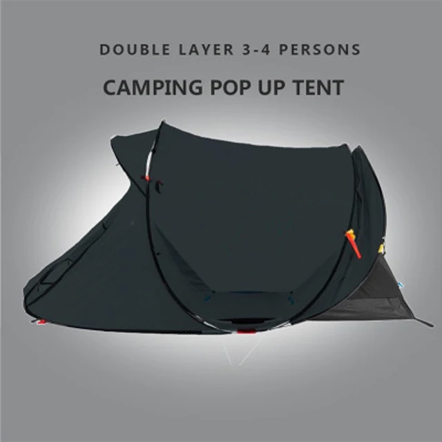 C01-CC024 Manufacture competitive price ultra light double layer 3-4persons camping pop up tent