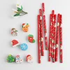 Christmas oem design kids gift advertising item pencil top rubber eraser