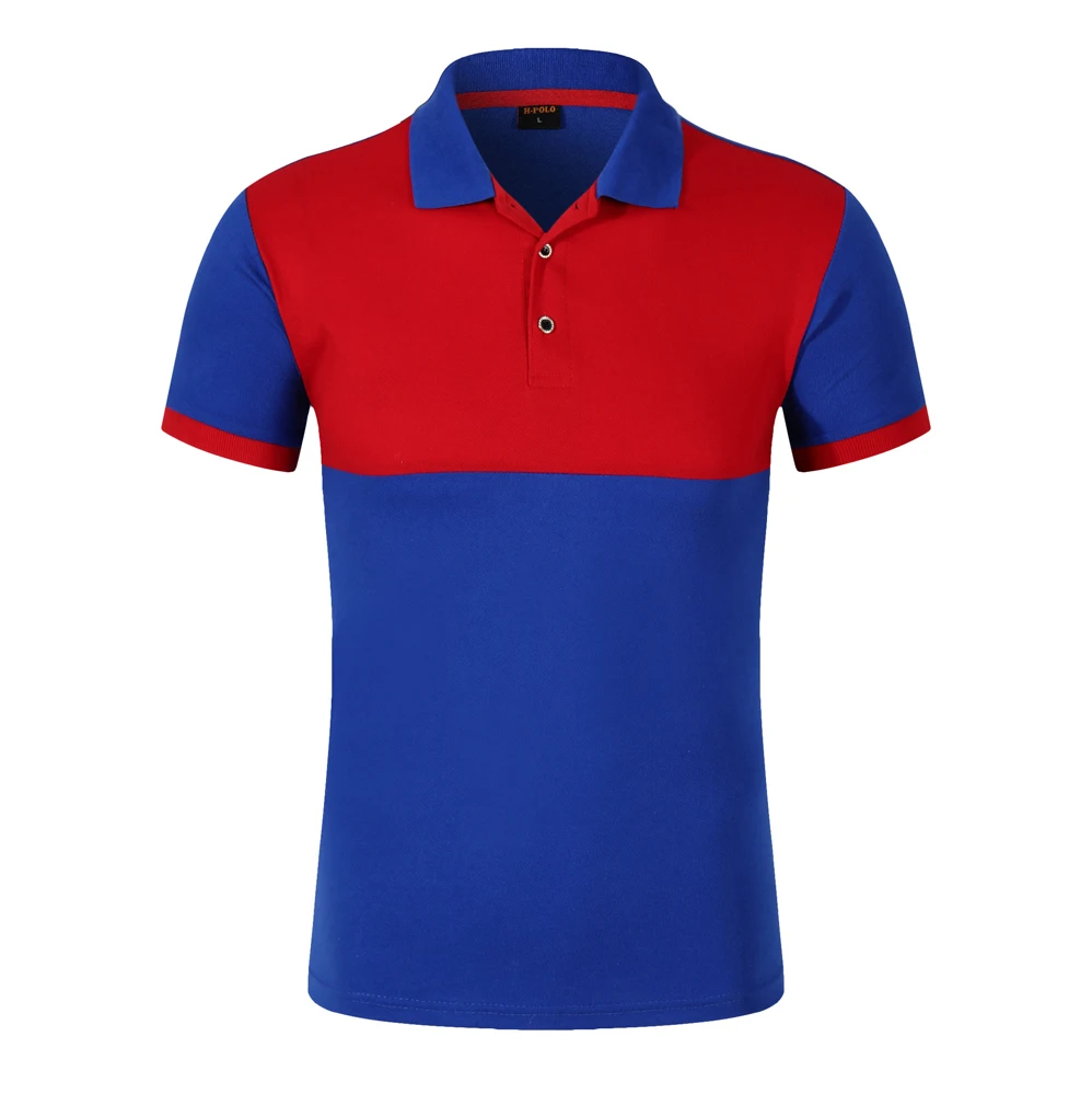 Plain Dyed Technics Black Red Collar Design Organic Cotton Polo Shirt