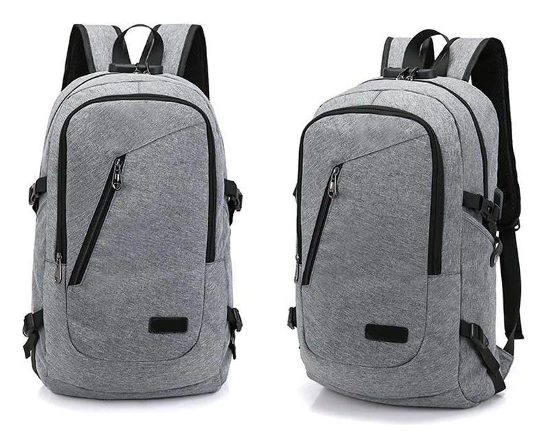 定制欧式休闲青年牛津防盗背包男士 usb 充电笔记本电脑学校背包袋子