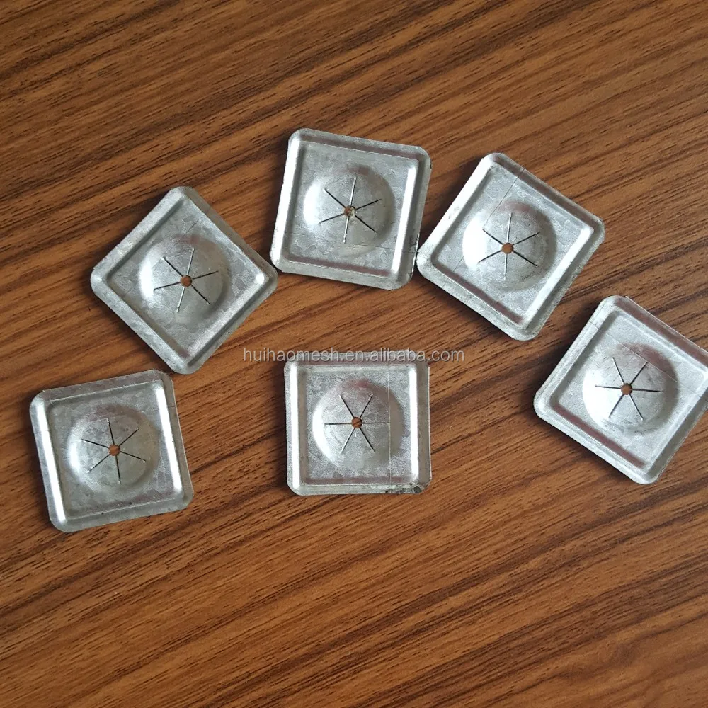 Galvanized Steel Square Aluminum Self Locking Clips Insulation Washers For Fixing Rock Wool