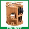 Wooden Kitchen Spoon Dish Storage Rack with Barrier Rails and Turn Plate