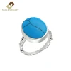 Agent Jewelry Sterling Silver Bezel Set Womens Turquoise Ring