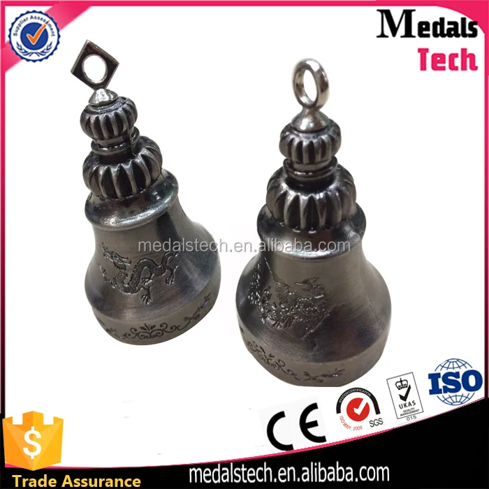 Custom 3D zinc alloy stand size smooth color filled logo metal wedding bell