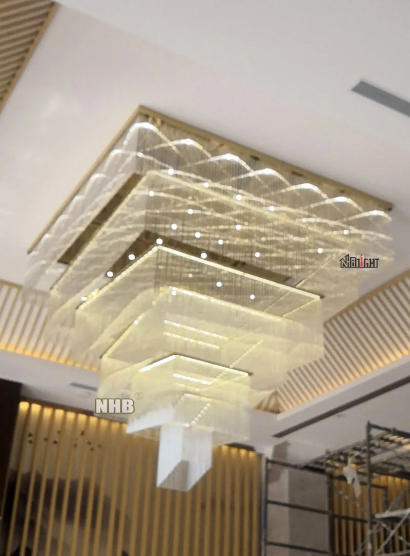Large customize lamp art glass chandelier and the hotel villa engineering lamp for the foyer