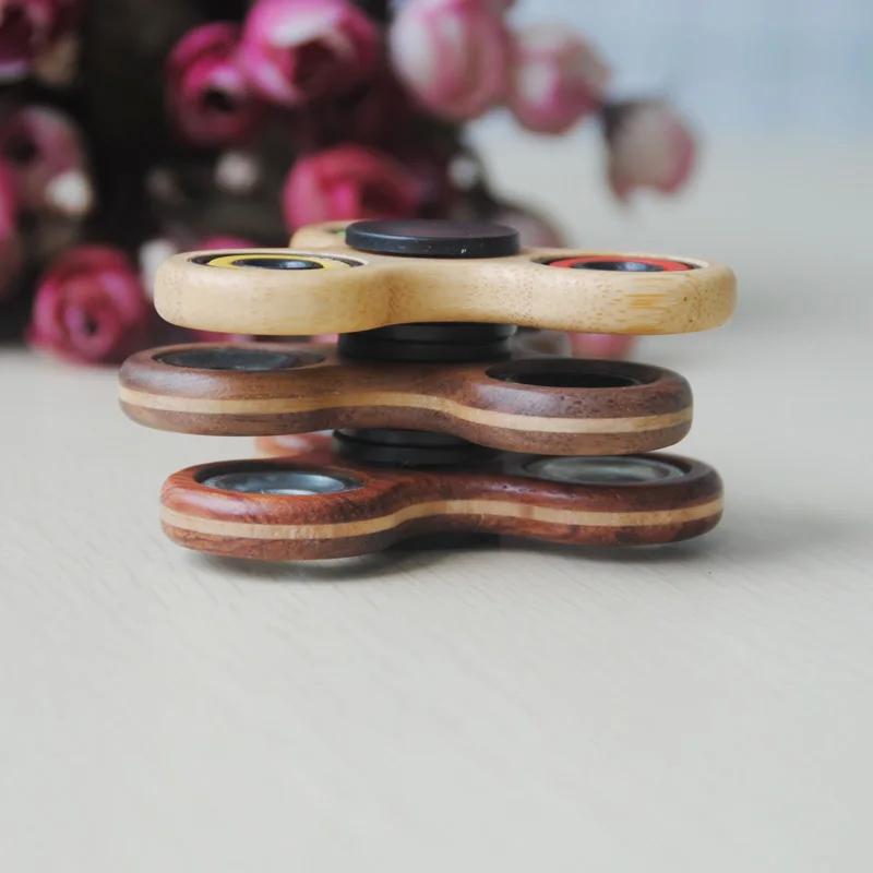 2017 New design wooden or Bamboo fidget / hand spinner/ Hand Fidget toys