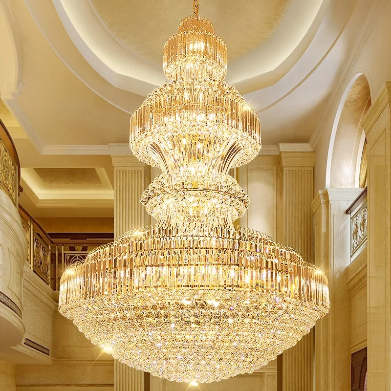 Large luxury banquet hall chandeliers pendant lights crystal chandelier lighting ETL89082