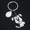 Creative new design shake head dog keychain gift pet pug dog bone keyring with logo on the it for your design
