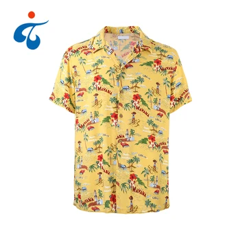 camisa hawaiana amarilla