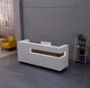 Modern white salon reception counter with led light reception desk