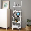 Factory Sale White Wall Mounted Wooden Display Bookcase Rack Ladder Shelf