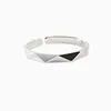 925 Sterling Silver Ring handmade smooth geometric horn napkin ring