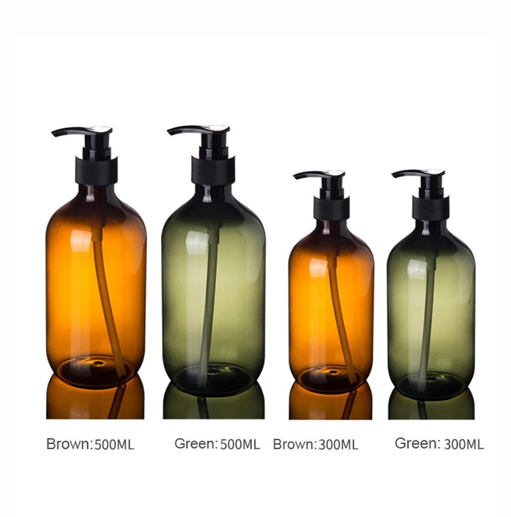 300ml 500ml green / brown refillable shampoo bottle hotels empty