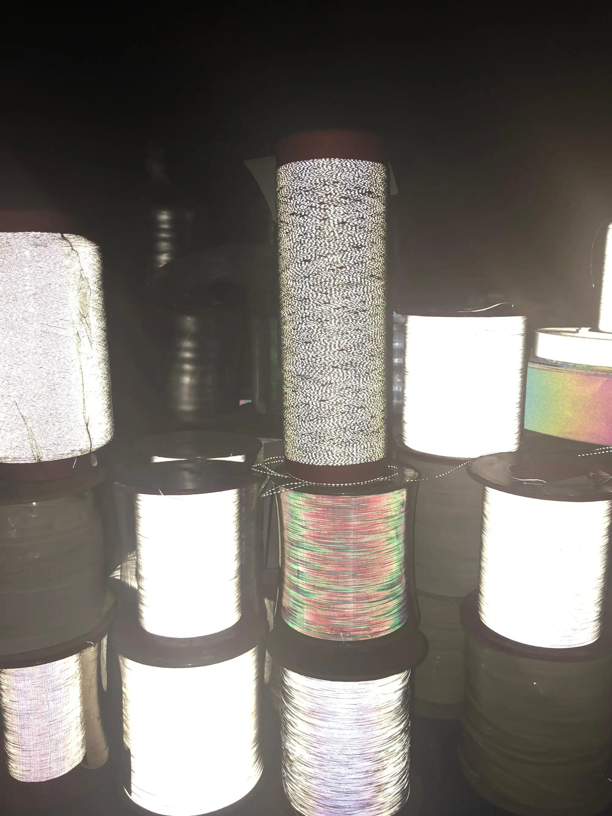 Double Side Reflective Yarn For Knitting Buy Gray Reflective Yarns