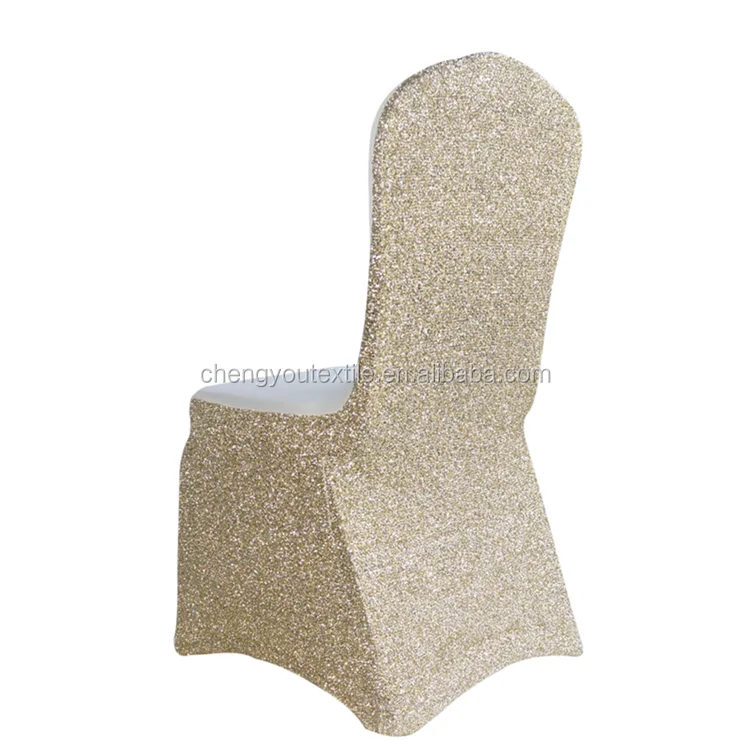 Elastic Gold Sequin Chair Cover Stretch Spandex Cover With Sequin For