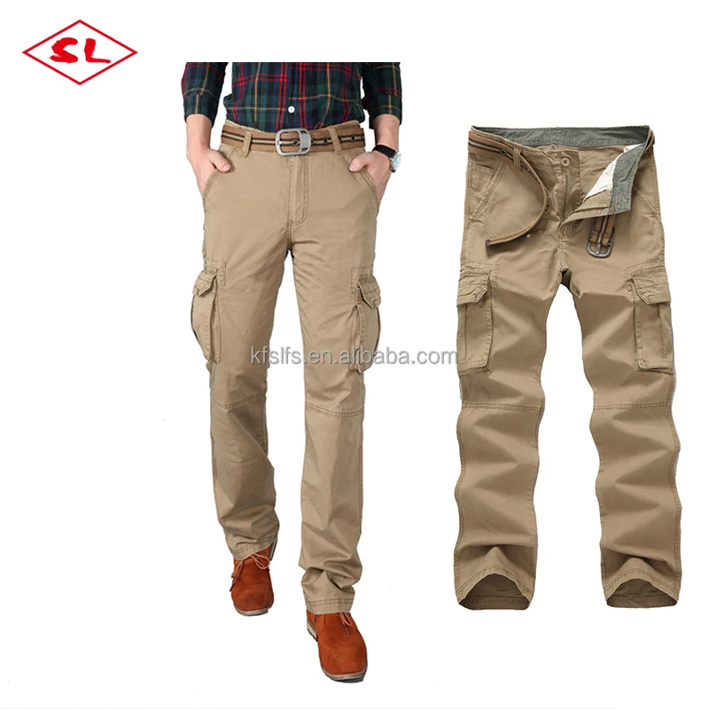 Solid Color plain Loose causal Pants thin multi-pocket cargo pants