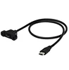 Micro USB Panel Mount Extender Cable Type C USB Male to Micro USB Female Ear Screw Install the pane Data Extension Cable