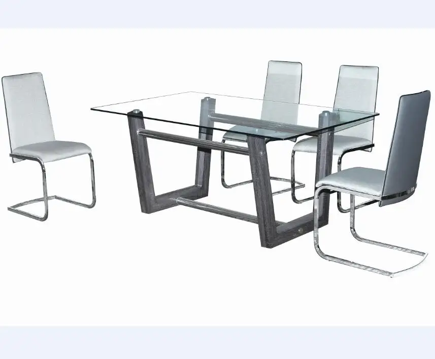 Dining Room Furniture European Toughened Glass Dining Table Simple