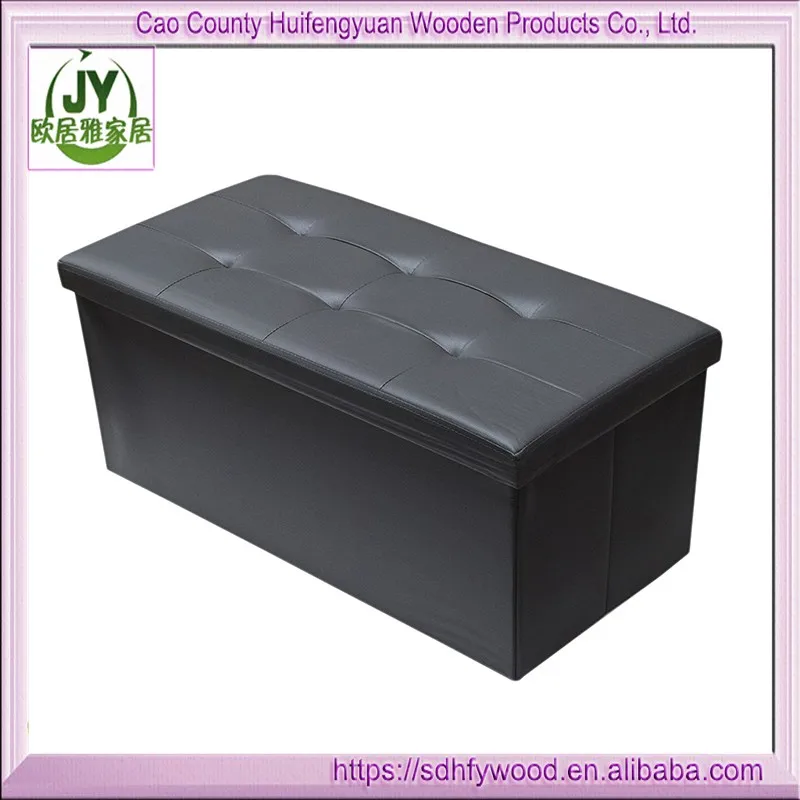 Modern Folding Rect Ottoman Bench Storage Stool Box Footrest Furniture