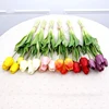 Real Touch Soft Latex 5 Heads PU Flower Tulip Artificial Champagne Parrot White Tulip for Decoration