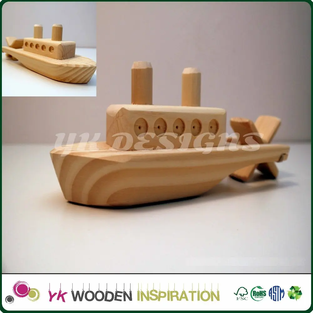small wooden toy boat