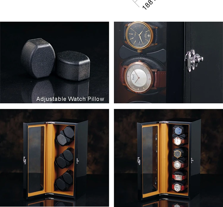Luxury High Quality Molle Automatic Watch Winder Safe Wood Leather