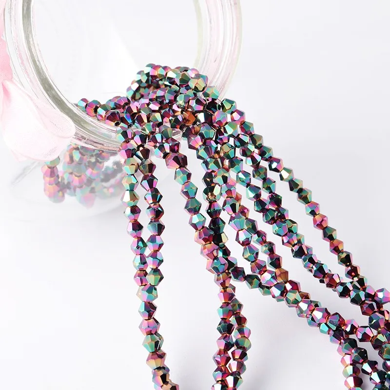 3mm 4mm 6mm 8mm Decorative Beads For Clothes,Bicone Glass Bracelet