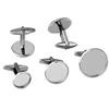 (No Fading) 12mm-20mm DIY Pure Stainless Steel Mold Plate Tip Bottom Tray Blank Accessories Wholesale